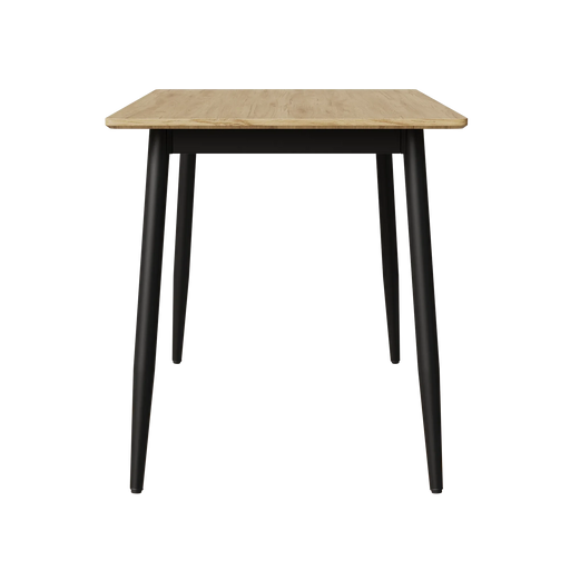 Modern minimalist MDF grain tabletop dining table, stylish dining table, kitchen dining table, sturdy and durable, easy to assemble, black metal leg design, suitable for 4-6 people, suitable for home Default -DTYStore