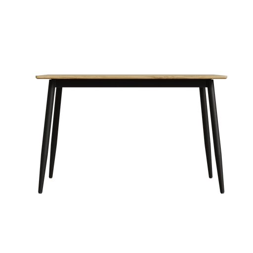 Modern minimalist MDF grain tabletop dining table, stylish dining table, kitchen dining table, sturdy and durable, easy to assemble, black metal leg design, suitable for 4-6 people, suitable for home Default -DTYStore