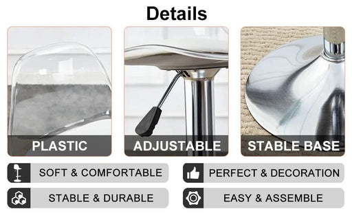 Modern minimalist bar chairs and bar stools. Can rotate 360 ° and adjust lifting. PET backrest and PU seats. Set of 2. Suitable for bars, restaurants, and front desk cashiers. W1151P172644 Default -DTYStore