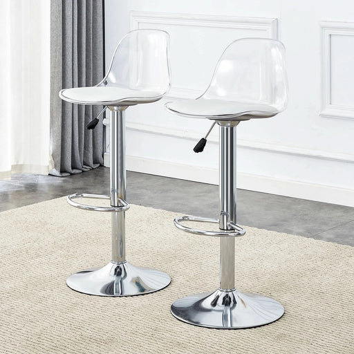 Modern minimalist bar chairs and bar stools. Can rotate 360 ° and adjust lifting. PET backrest and PU seats. Set of 2. Suitable for bars, restaurants, and front desk cashiers. W1151P172644 Default -DTYStore