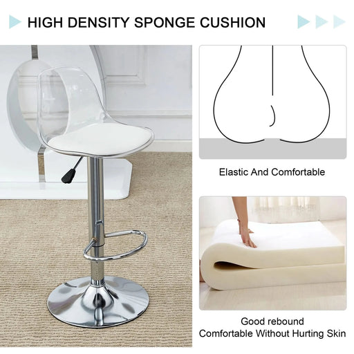 Modern minimalist bar chairs and bar stools. Can rotate 360 ° and adjust lifting. PET backrest and PU seats. Set of 2. Suitable for bars, restaurants, and front desk cashiers. W1151P172644 Default -DTYStore