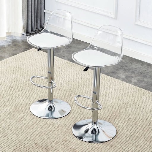 Modern minimalist bar chairs and bar stools. Can rotate 360 ° and adjust lifting. PET backrest and PU seats. Set of 2. Suitable for bars, restaurants, and front desk cashiers. W1151P172644 Default -DTYStore