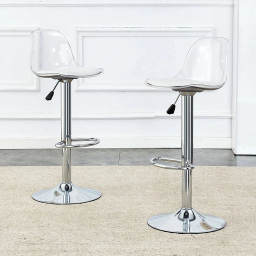 Modern minimalist bar chairs and bar stools. Can rotate 360 ° and adjust lifting. PET backrest and PU seats. Set of 2. Suitable for bars, restaurants, and front desk cashiers. W1151P172644 Default -DTYStore