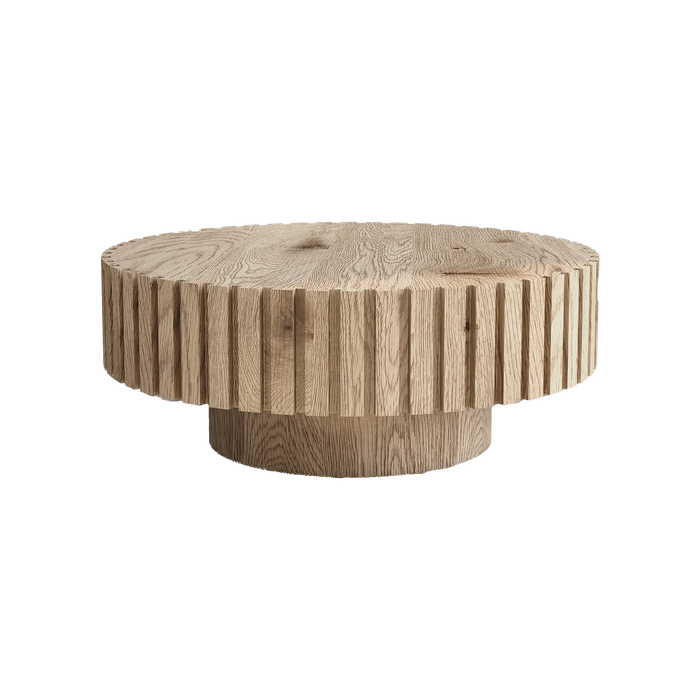 Modern minimalist circular coffee table 31.4'' with natural wood texture, stable and durable, enhancing spatial aesthetics suitable for living rooms, study rooms and offices. Default -DTYStore