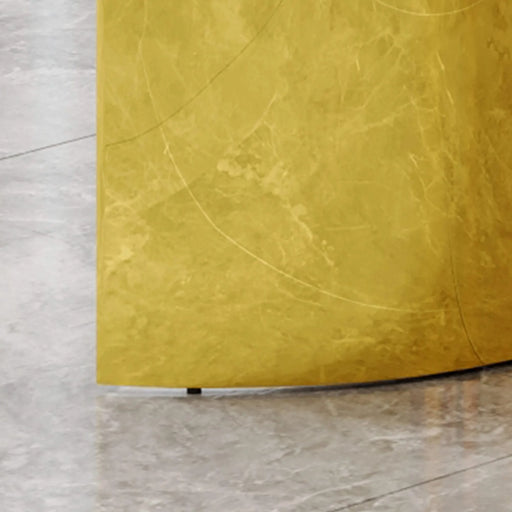 Modern minimalist dining table. White imitation marble glass sticker tabletop, golden table legs, stable and beautiful. Suitable for living room and dining room 63' *35.4' *30 DT-69 Default -DTYStore