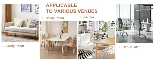 Modern minimalist dining table. White imitation marble glass sticker tabletop, golden table legs, stable and beautiful. Suitable for living room and dining room 63' *35.4' *30 DT-69 Default -DTYStore