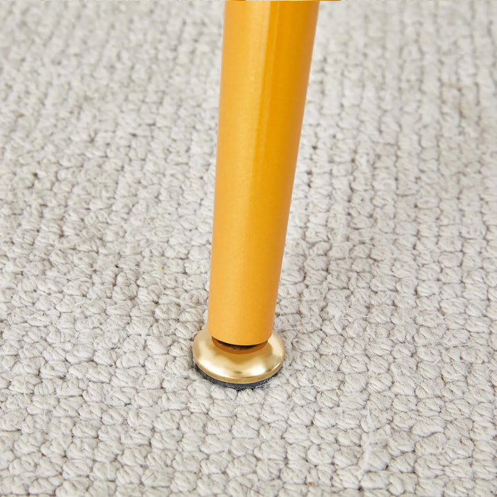 Modern minimalist dining table. White imitation marble pattern SINTERED STONE desktop with golden metal legs.62.2'*34.6'*30' F-001 Default -DTYStore