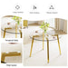 Modern minimalist style circular transparent tempered glass table, tempered glass tabletop, golden metal legs, suitable for kitchen, dining room, and living room, 42 '* 42' * 29.5 '1123r Default -DTYStore