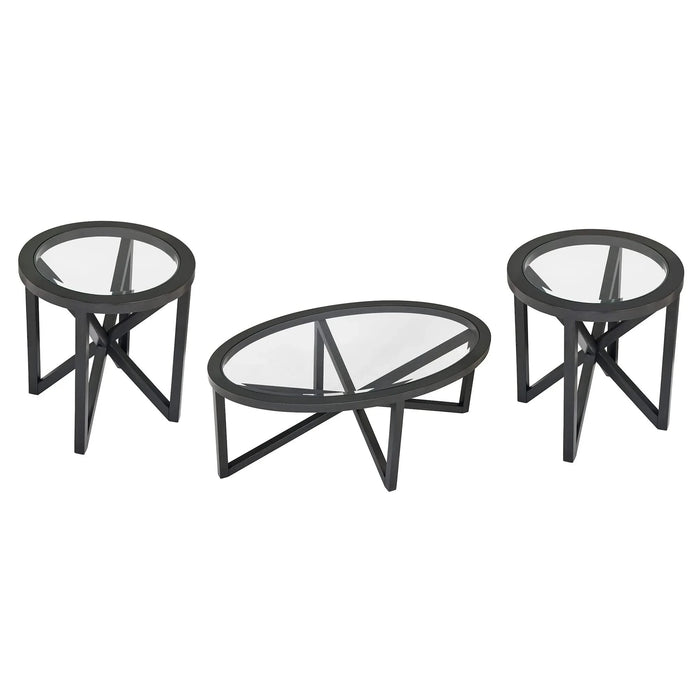 Modern simple glass coffee table, tempered glass coffee table solid wood base round transparent glass top modern living room terrace study coffee table Default -DTYStore