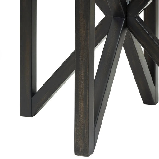 Modern simple glass coffee table, tempered glass coffee table solid wood base round transparent glass top modern living room terrace study coffee table Default -DTYStore