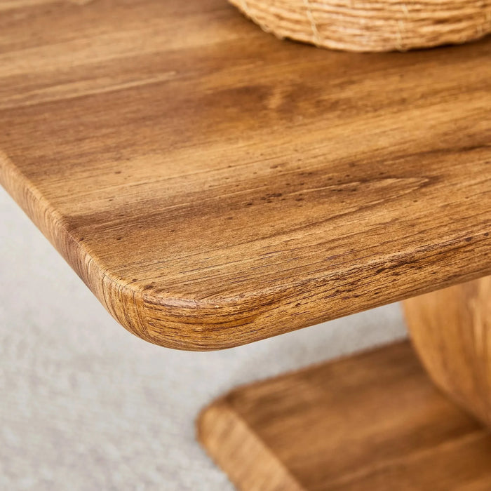 Modern simple luxury rectangular coffee table in wood color. The computer desk. The game table. Suitable for dining room, living room, terrace, kitchen. 47 'x 25.6' 18' Default -DTYStore