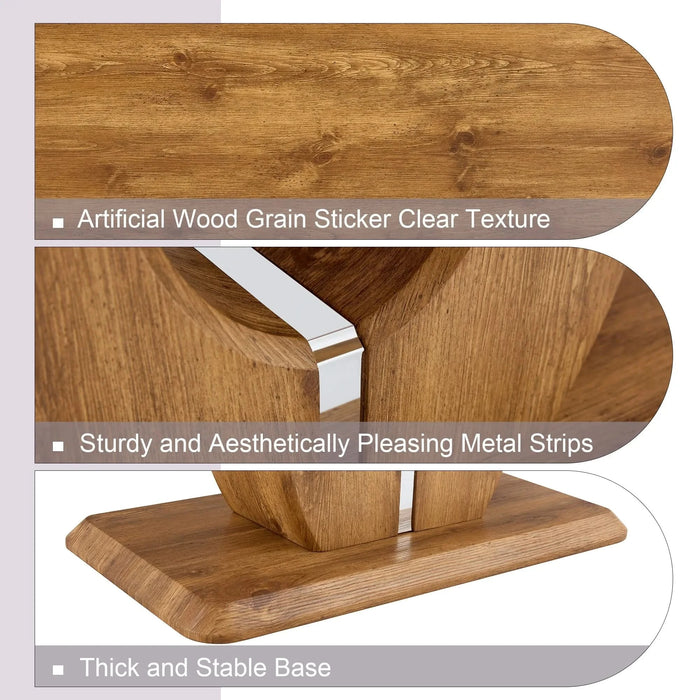 Modern simple luxury rectangular coffee table in wood color. The computer desk. The game table. Suitable for dining room, living room, terrace, kitchen. 47 'x 25.6' 18' Default -DTYStore