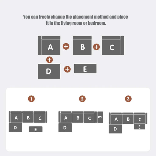 Modular Sectional Sofa Black Couches 4 Seat Modular Foam Sectional Couches for Living Room with 2 Ottoman, Cloud Couch with Oversized Chaise Default -DTYStore