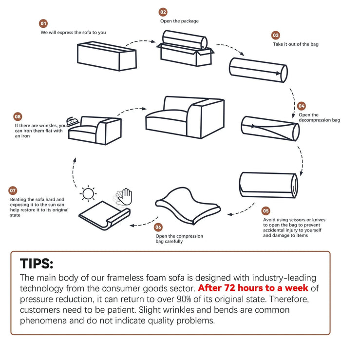 Modular Sectional Sofa Black Couches 4 Seat Modular Foam Sectional Couches for Living Room with 2 Ottoman, Cloud Couch with Oversized Chaise Default -DTYStore