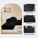 Modular Sectional Sofa Black Couches 4 Seat Modular Foam Sectional Couches for Living Room with 2 Ottoman, Cloud Couch with Oversized Chaise Default -DTYStore