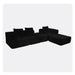 Modular Sectional Sofa Black Couches 4 Seat Modular Foam Sectional Couches for Living Room with 2 Ottoman, Cloud Couch with Oversized Chaise Default -DTYStore