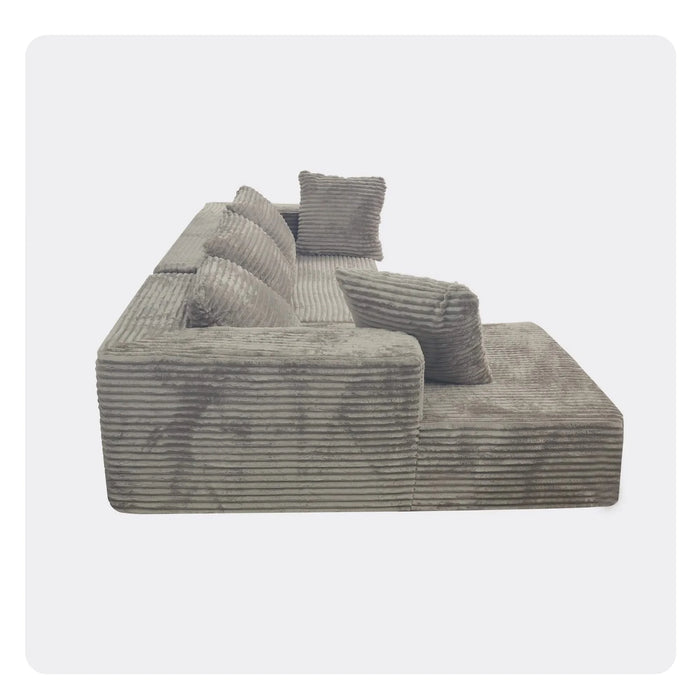 Modular Sectional Sofa with Chaise, Modern L Shaped Cloud Couch with Deep Seat, Sectional Couches for Living Room, Bedroom, Office, Light Grey Default -DTYStore