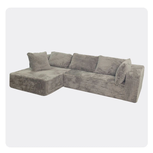 Modular Sectional Sofa with Chaise, Modern L Shaped Cloud Couch with Deep Seat, Sectional Couches for Living Room, Bedroom, Office, Light Grey Default -DTYStore