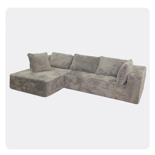 Modular Sectional Sofa with Chaise, Modern L Shaped Cloud Couch with Deep Seat, Sectional Couches for Living Room, Bedroom, Office, Light Grey Default -DTYStore