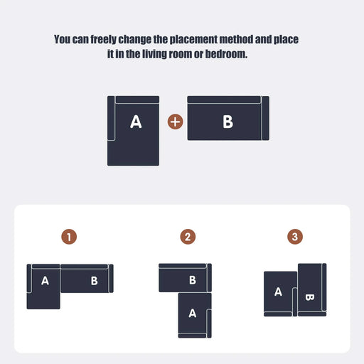 Modular Sectional Sofa with Chaise, Modern L Shaped Cloud Couch with Deep Seat, Sectional Couches for Living Room, Bedroom, Office, Light Grey Default -DTYStore
