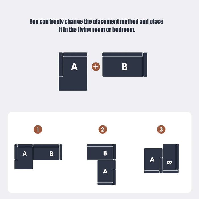 Modular Sectional Sofa with Chaise, Modern L Shaped Cloud Couch with Deep Seat, Sectional Couches for Living Room, Bedroom, Office, Light Grey Default -DTYStore