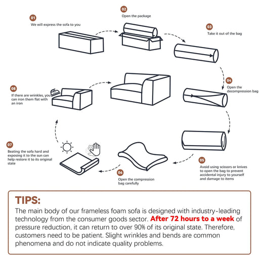 Modular Sectional Sofa with Chaise, Modern L Shaped Cloud Couch with Deep Seat, Sectional Couches for Living Room, Bedroom, Office, Light Grey Default -DTYStore