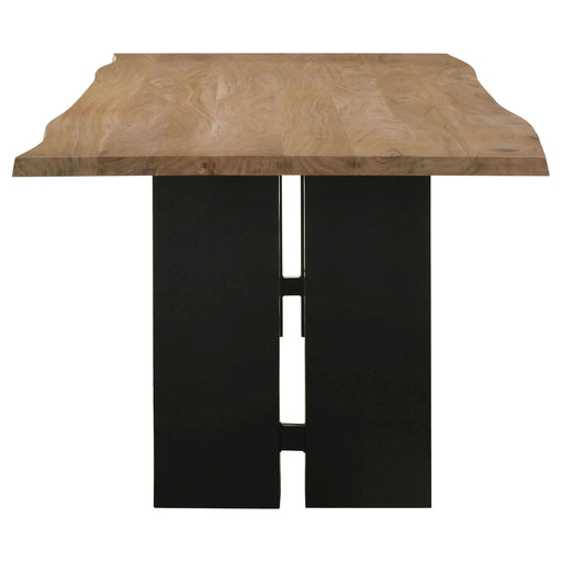 Montesano Natural Acacia and Black Rectangular Dining Table Default -DTYStore