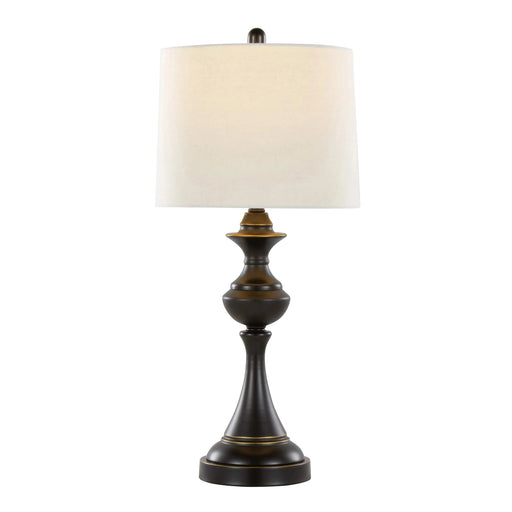 Montgomery 29' Contemporary Metal Table Lamp in Oil Rubbed Bronze with Off-White Linen Shade from Grandview Gallery by LumiSource - Set of 2 Default -DTYStore