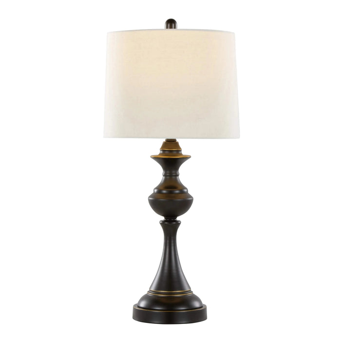 Montgomery 29' Contemporary Metal Table Lamp in Oil Rubbed Bronze with Off-White Linen Shade from Grandview Gallery by LumiSource - Set of 2 Default -DTYStore