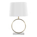 Moon Contemporary Table Lamp in White Marble, Gold Metal and White Shade by LumiSource Default -DTYStore