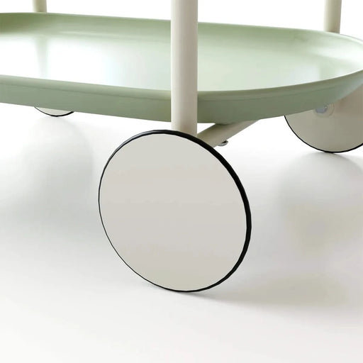 Moon storage cart (green) Nordic Internet celebrity mobile trolley kitchen simple double storage shelf living room sofa storage shelf Default -DTYStore