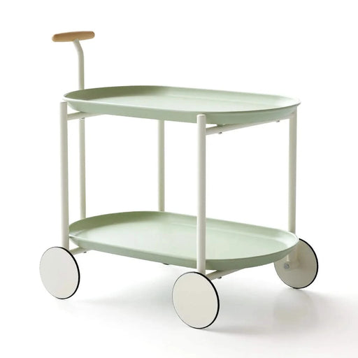 Moon storage cart (green) Nordic Internet celebrity mobile trolley kitchen simple double storage shelf living room sofa storage shelf Default -DTYStore