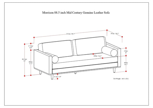 Morrison - 89' Sofa - Sienna Default -DTYStore
