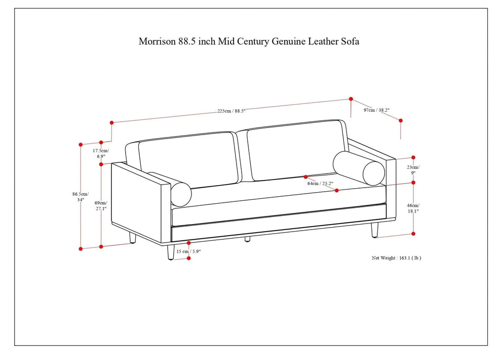 Morrison - 89' Sofa - Sienna Default -DTYStore