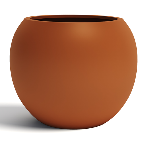 Mount Sherman Sculptural Fiberstone Planter With Open Sphere Top Design