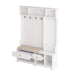 Multi-purpose Hallway Hall Tree with Removable Linen Cushioned Entryway Bench, Coat Rack, Storage Shelves, and DIY Pegboard,for Hallways, Living Room, White Default -DTYStore