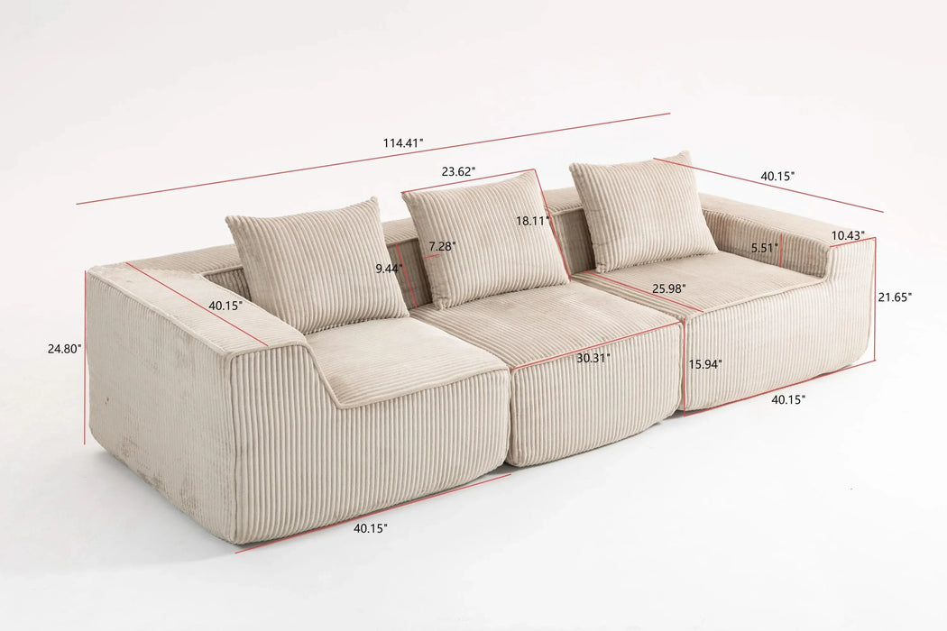 Multi person modular compression sofa that can be freely combined-33005-3 Default -DTYStore