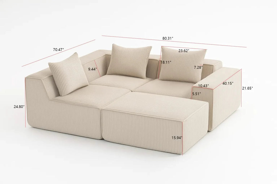 Multi person modular compression sofa that can be freely combined-33005-4 Default -DTYStore