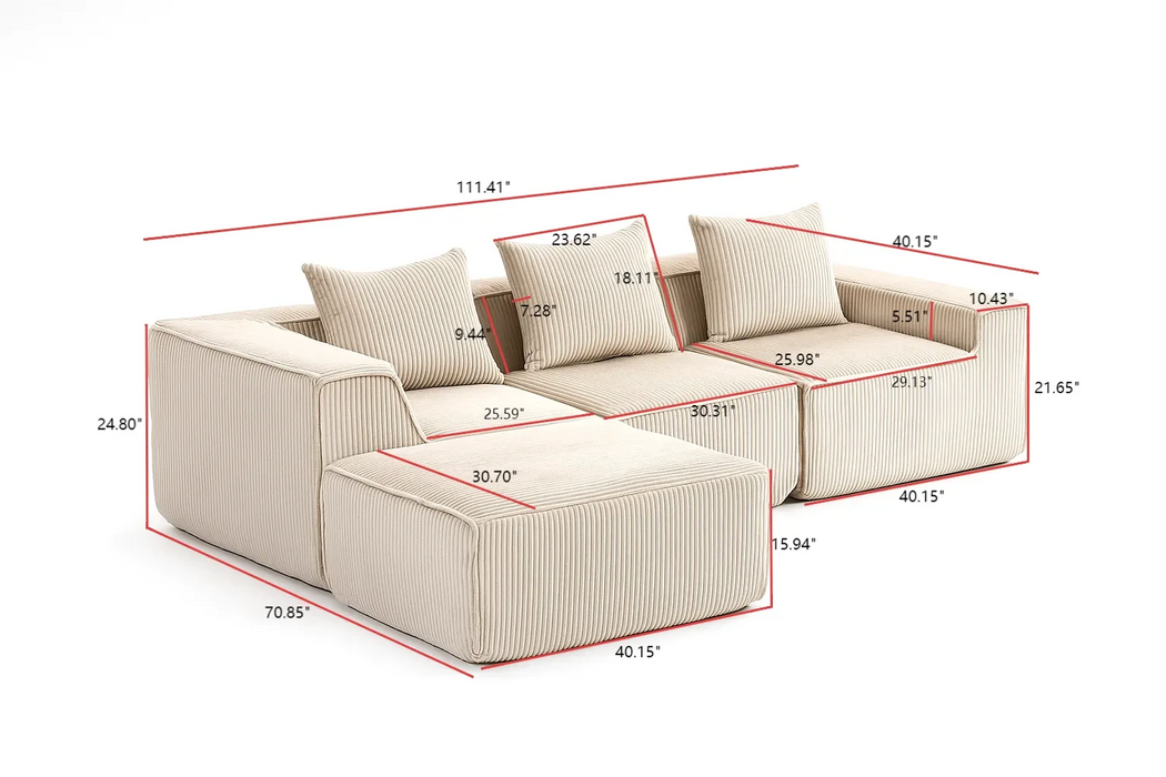 Multi person modular compression sofa that can be freely combined-33005-4 Default -DTYStore