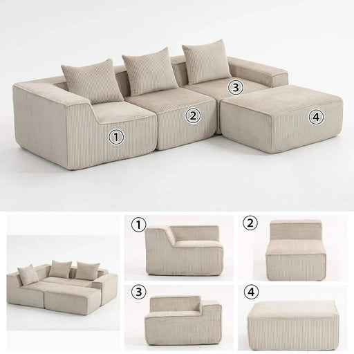 Multi person modular compression sofa that can be freely combined-33005-4 Default -DTYStore
