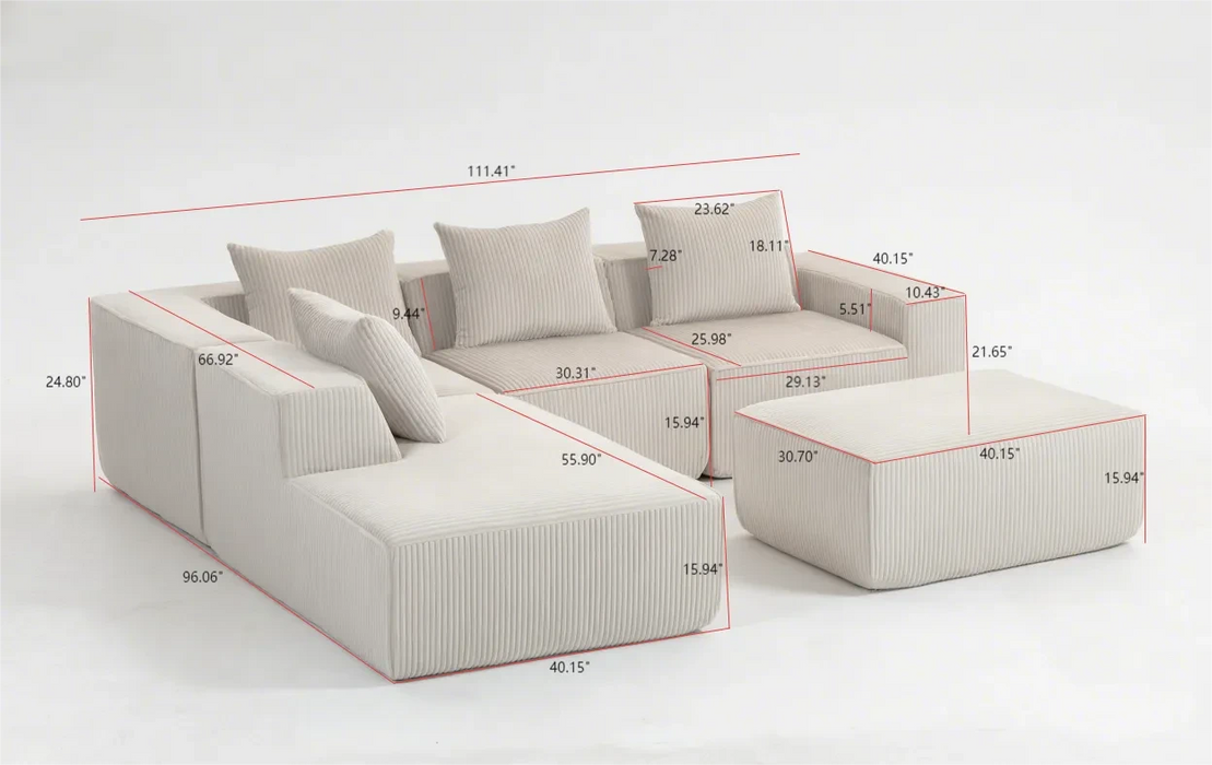 Multi person modular compression sofa that can be freely combined-33005-5 Default -DTYStore