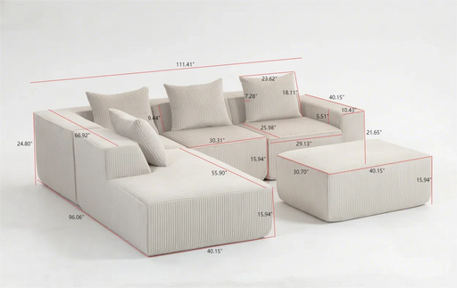 Multi person modular compression sofa that can be freely combined-33005-5 Default -DTYStore