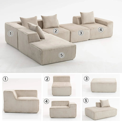 Multi person modular compression sofa that can be freely combined-33005-5 Default -DTYStore