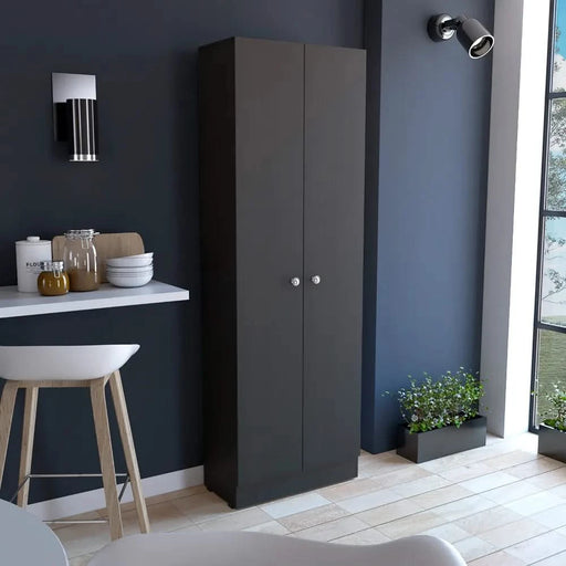 Multistorage Cabinet 71' H, Two Doors, Five Internal Shelves, Black Default -DTYStore