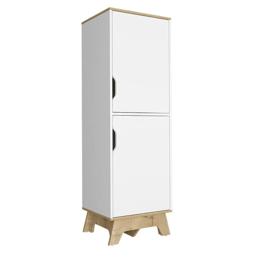 Multistorage cabinet 59' H, two doors, four internal shelves, Light oak / White Default -DTYStore