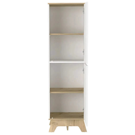 Multistorage cabinet 59' H, two doors, four internal shelves, Light oak / White Default -DTYStore