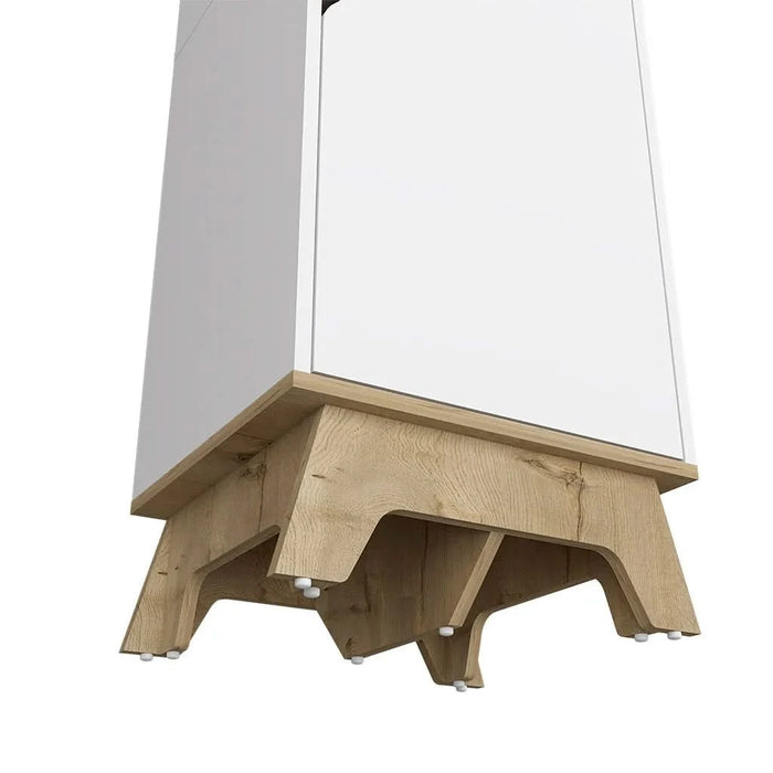 Multistorage cabinet 59' H, two doors, four internal shelves, Light oak / White Default -DTYStore