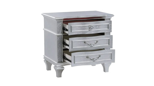 Mystic Contemporary Style Upholstered LED headboard King 4PC Bedroom Set made with Wood in Silver Default -DTYStore