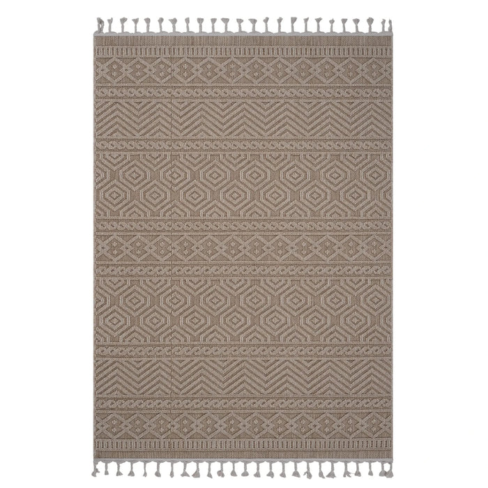 NAAR Guros Collection 8X10 Mocha / Geometric Indoor / Outdoor Area Rug Default -DTYStore