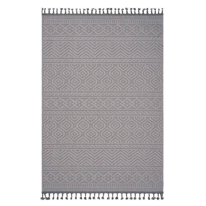 NAAR Guros Collection 8X10 White / Geometric Indoor / Outdoor Area Rug Default -DTYStore